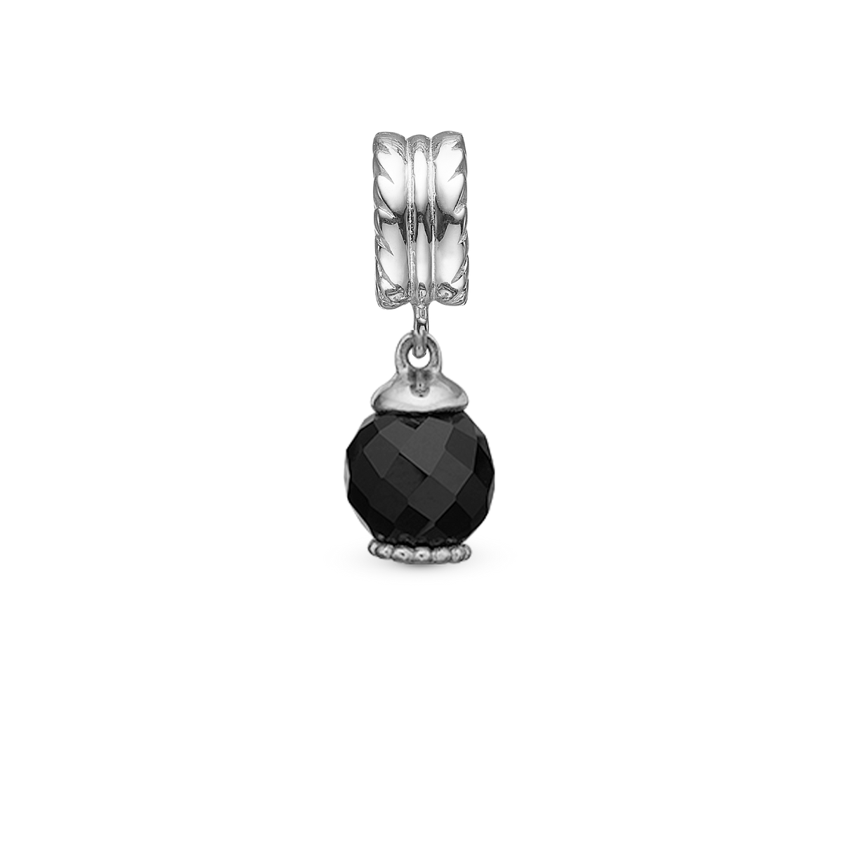Christina Big Moving Onyx hænger-charm 4 mm i sølv – model 623-S91