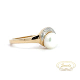 14kt. Perlering med diamanter 0.05 w/si - Model: 40-22602