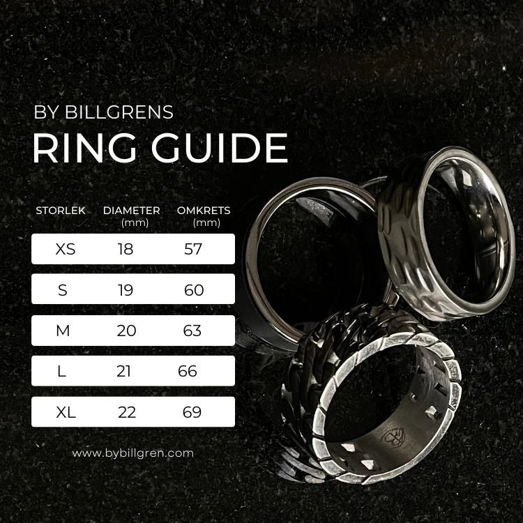 By Billgren - Herre ring, stål med kantet mønster - Model: 5610