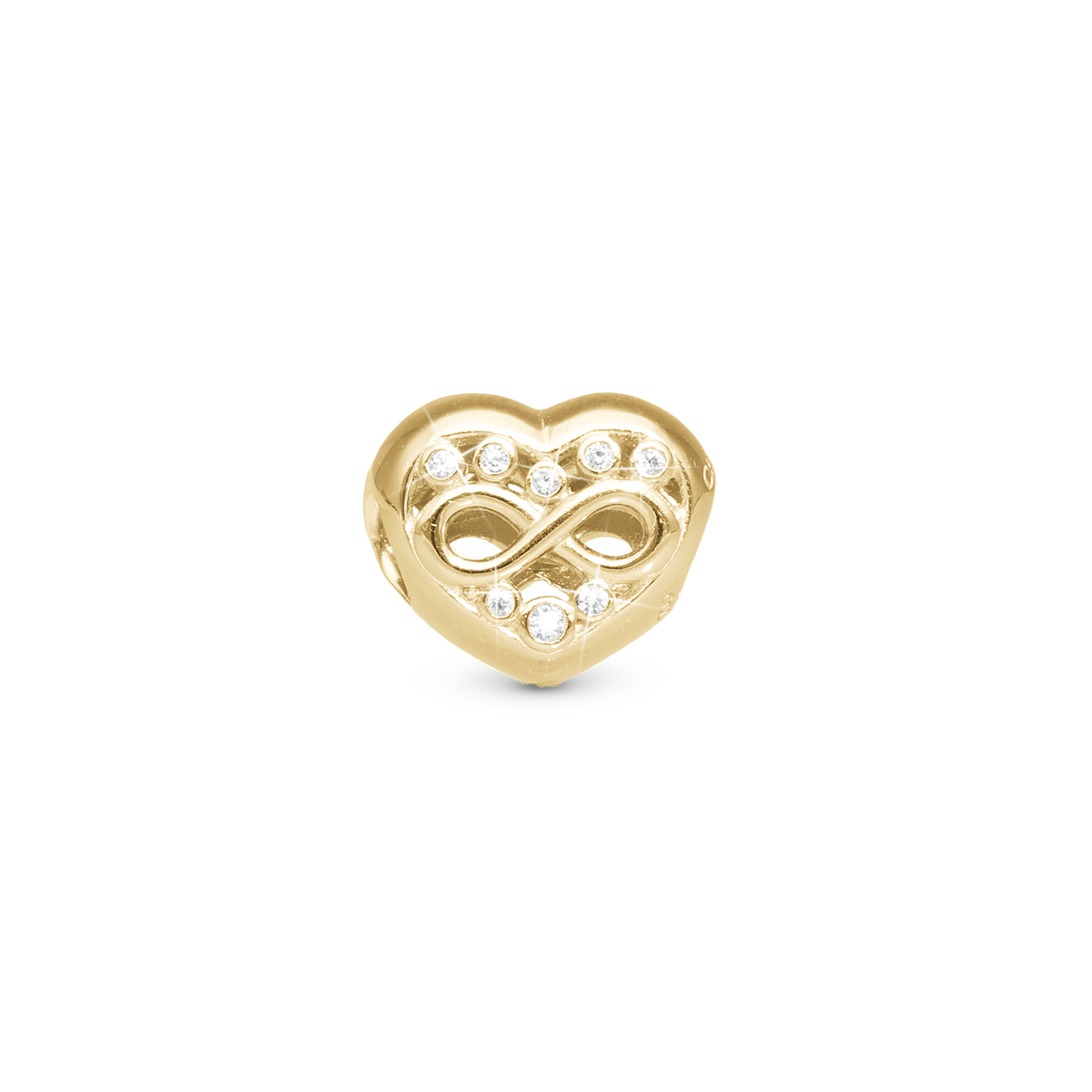 Christina Eternity Love heart charm i forgyldt sølv – model 630-G295