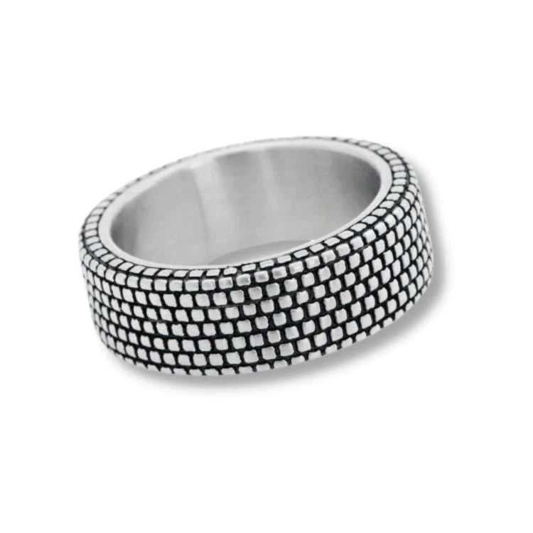 By Billgren - Herre ring, stål med mønster - Model: 5625