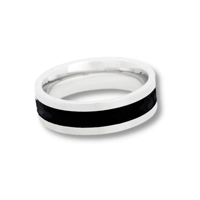 By Billgren - Herre ring, stål med sort plade - Model: 5614