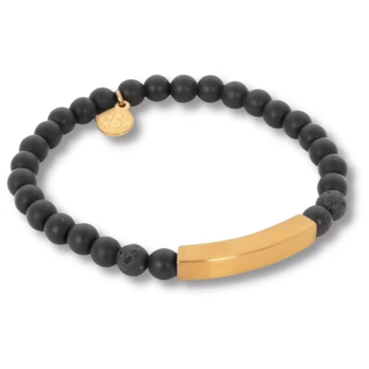 By Billgren - Herre stenarmbånd med plade - Model: 8262
