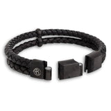 By Billgren - Herre armbånd i sort db. rækket læder - Model: 8217