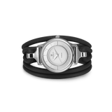 Christina Collect - Kampagne ur i stål med 6mm sort læder cordsæt, inklusiv flot ur-/smykkeskrin - Model: 645-Jewel-SW-6-Black