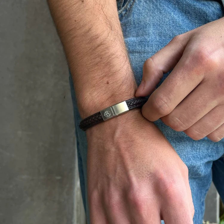 By Billgren - Herre armbånd i brun læder - Modelnr.: 8425