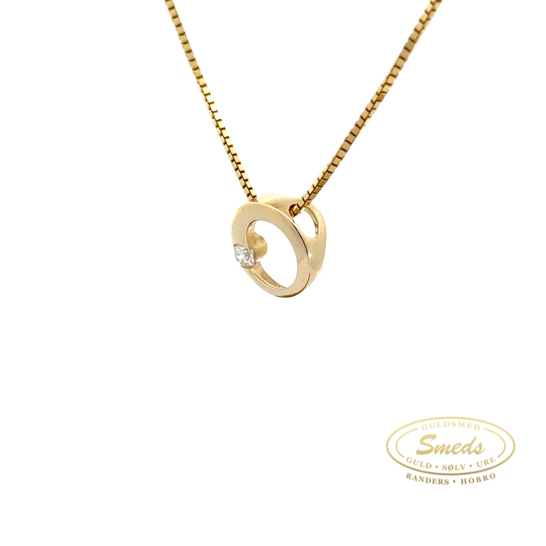 14 kt. diamant vedhæng m. 0,11ct w/si - Model: 20-22131