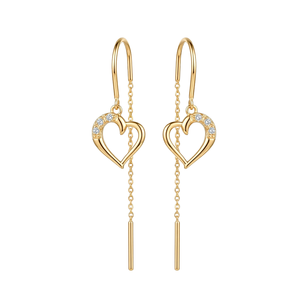 Christina Jewelry - Love Story ørehængere, forgyldt sølv - Model: 670-G106