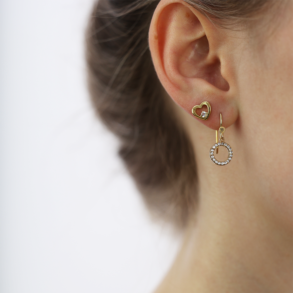 Christina Hanging Sparkly Circle ørehængere i forgyldt sølv – model 670-G19 – billede 4