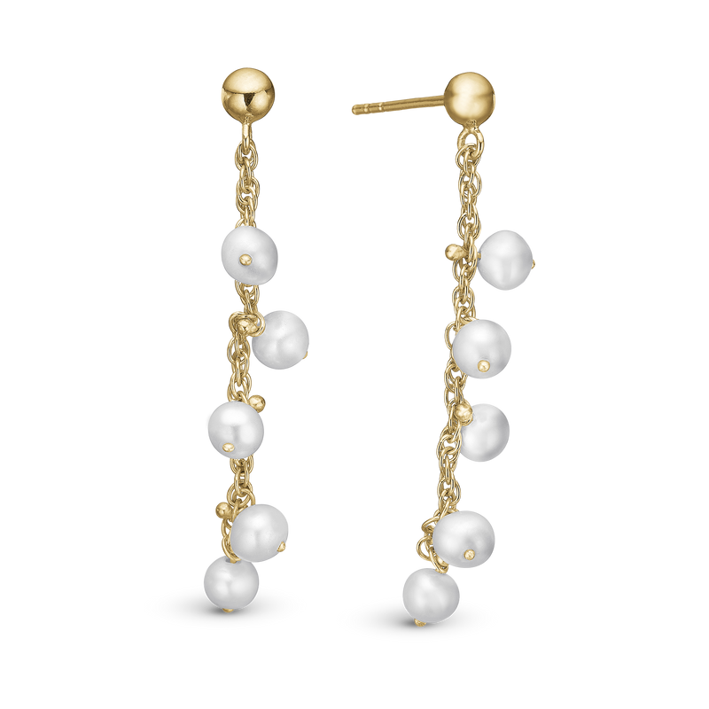 Christina jewelry & watches - Dangling Pearls, Forgyldt ørehænger med ferskvandsperler - Model: 670-G63