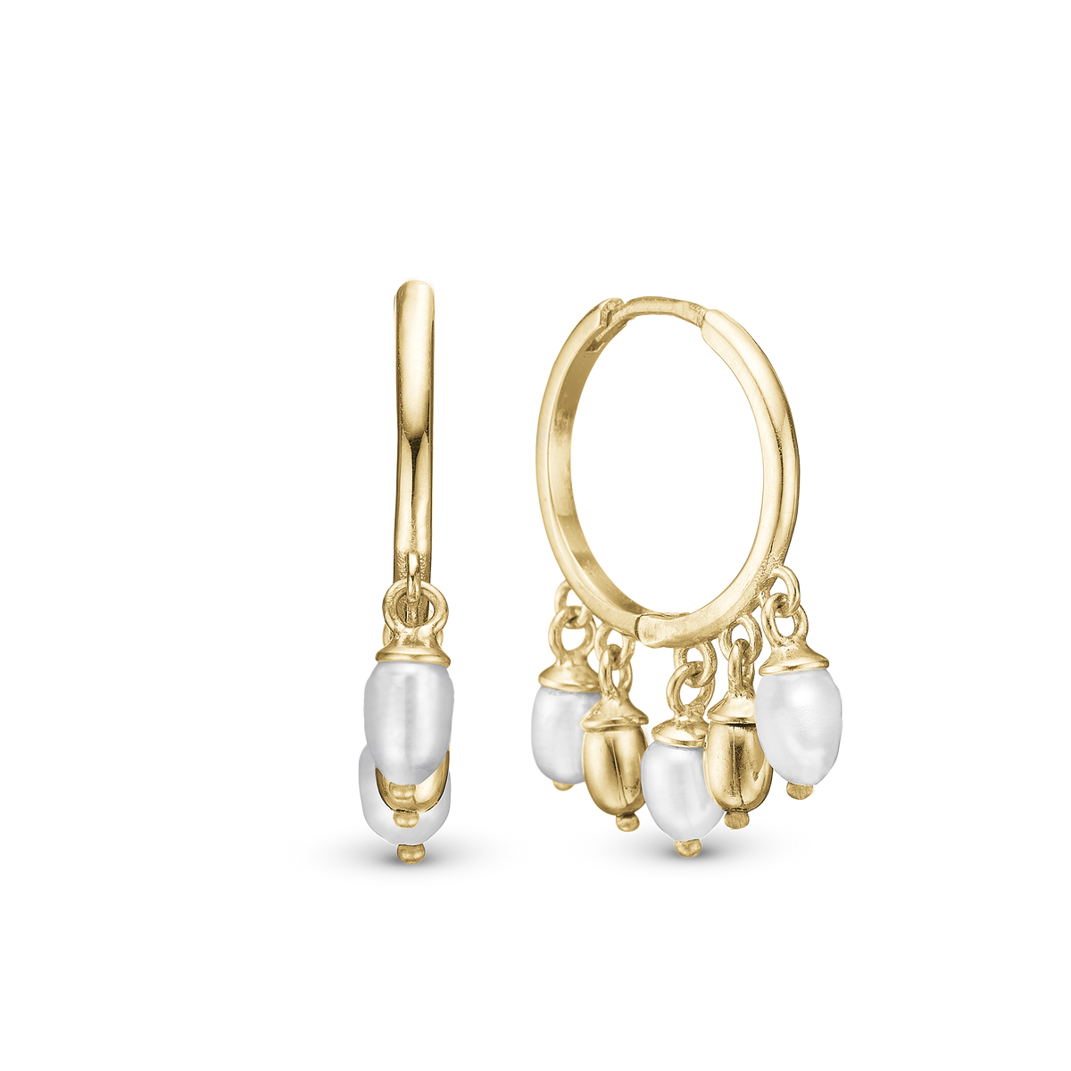 Christina Magic Pearls ørehængere i forgyldt sølv – model 670-G68
