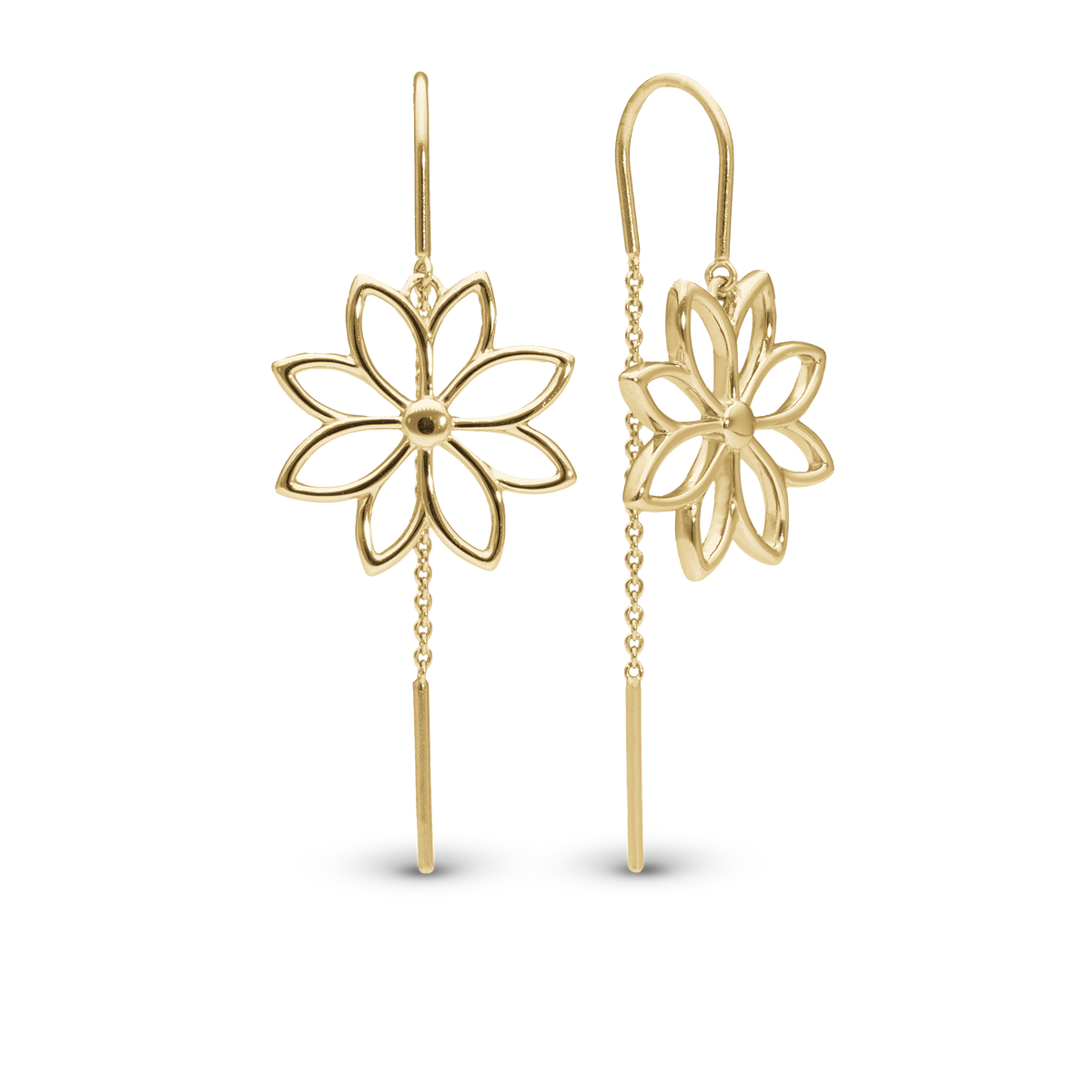 Christina Simple Flower ørehængere i forgyldt sølv – model 670-G92