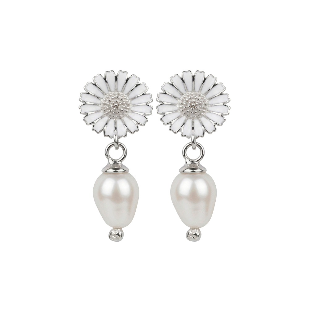 Christina Jewelry - Marguerite Pearl ørehængere, sølv - Model: 670-S114