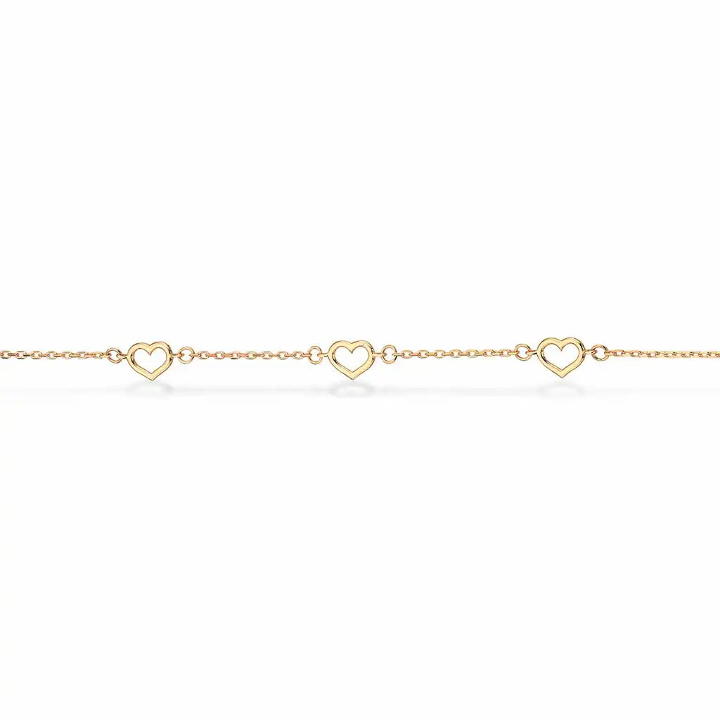 Scrouples - Guld børnearmbånd med hjerte 16 cm - Model: 670303
