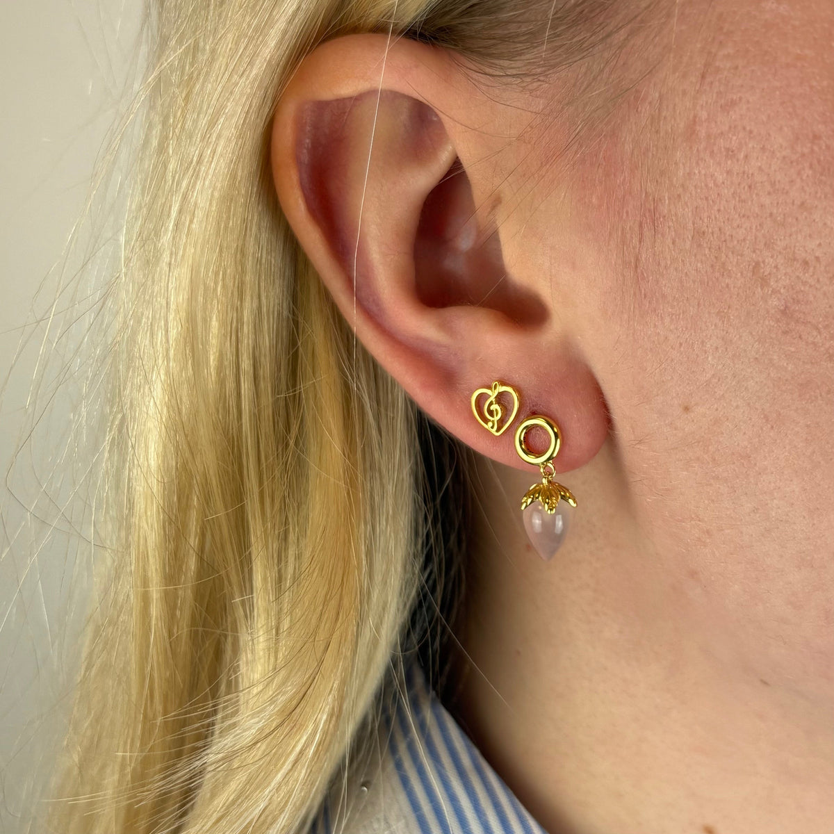 Christina Music Love ørestikker i forgyldt sølv – model 671-G127 – billede 3