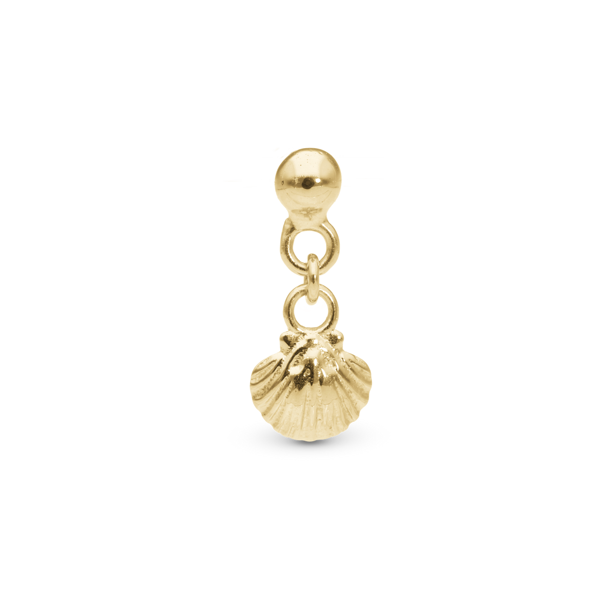 Christina Dangling Clam shell ørestikker i forgyldt sølv – model 671-G114DSHELL