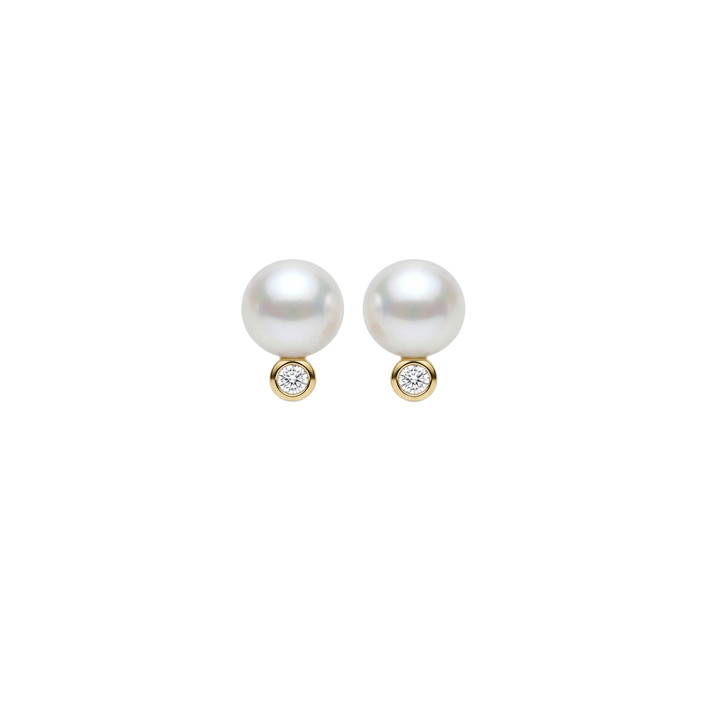 Christina Jewelry - LG Diamond and Pearl ørestikker, forgyldt sølv - Model: 671-G161