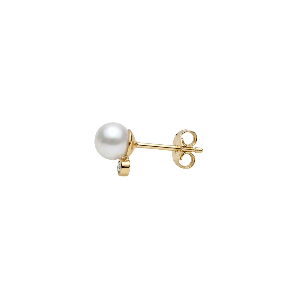 Christina Jewelry - LG Diamond and Pearl ørestikker, forgyldt sølv - Model: 671-G161
