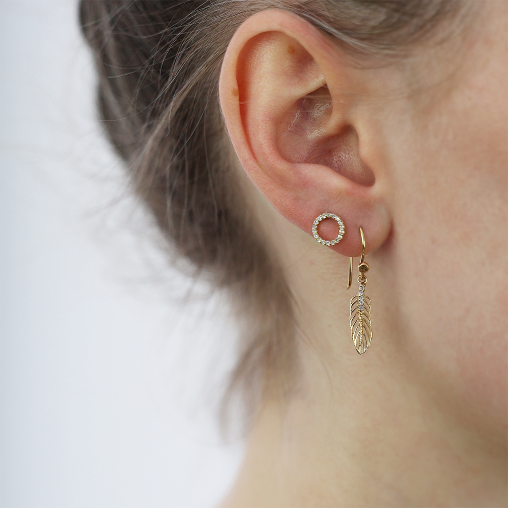Christina Sparkly Circles 8mm ørestikker i forgyldt sølv – model 671-G36 – billede 2