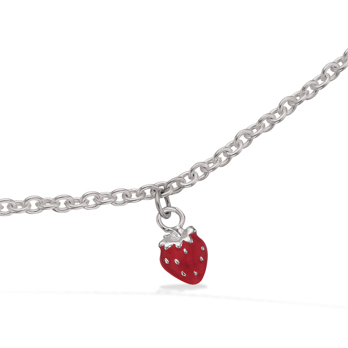 Scrouples - Rødt jordbær, armbånd, sølv - Model: 671842