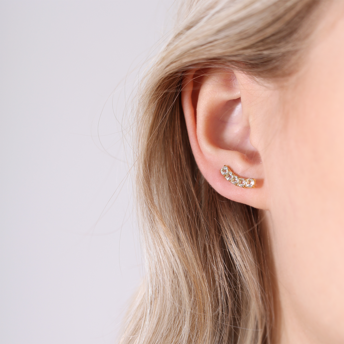Christina Floating Crystals crawlers i forgyldt sølv – model 672-G04 – billede 2