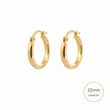 14 kt. guld klap creol, 22 mm - Model: 10-22173