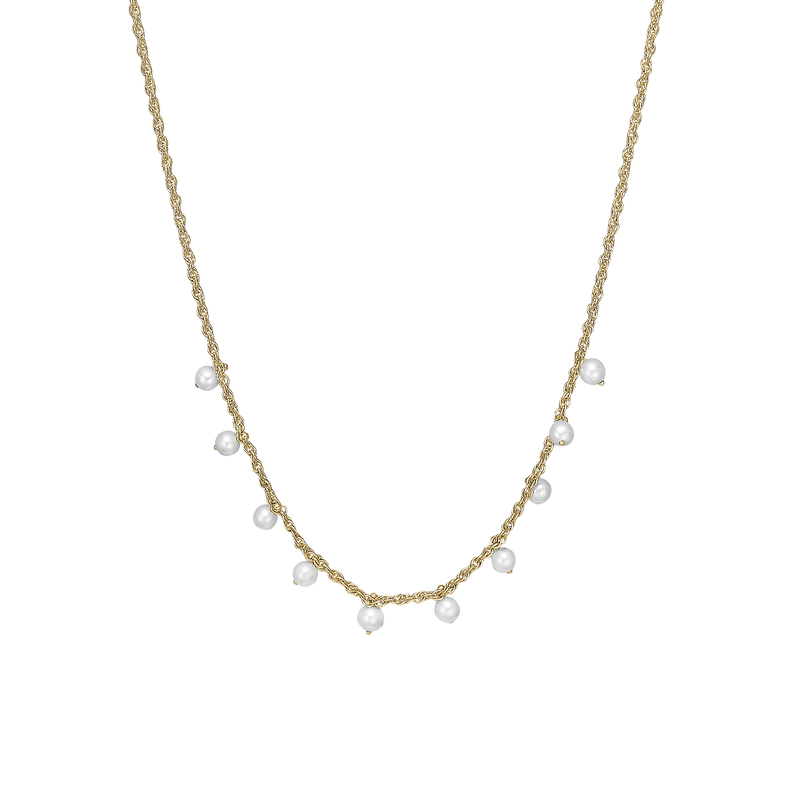 Christina Jewelry - Dangling Pearls, forgyldt halskæde med ferskvandsperler - Model: 680-G126
