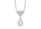 Christina jewelry - Sparkling Heart, sølv vedhæng med ferskvandsperle og zirkoner - Model: 680-S122