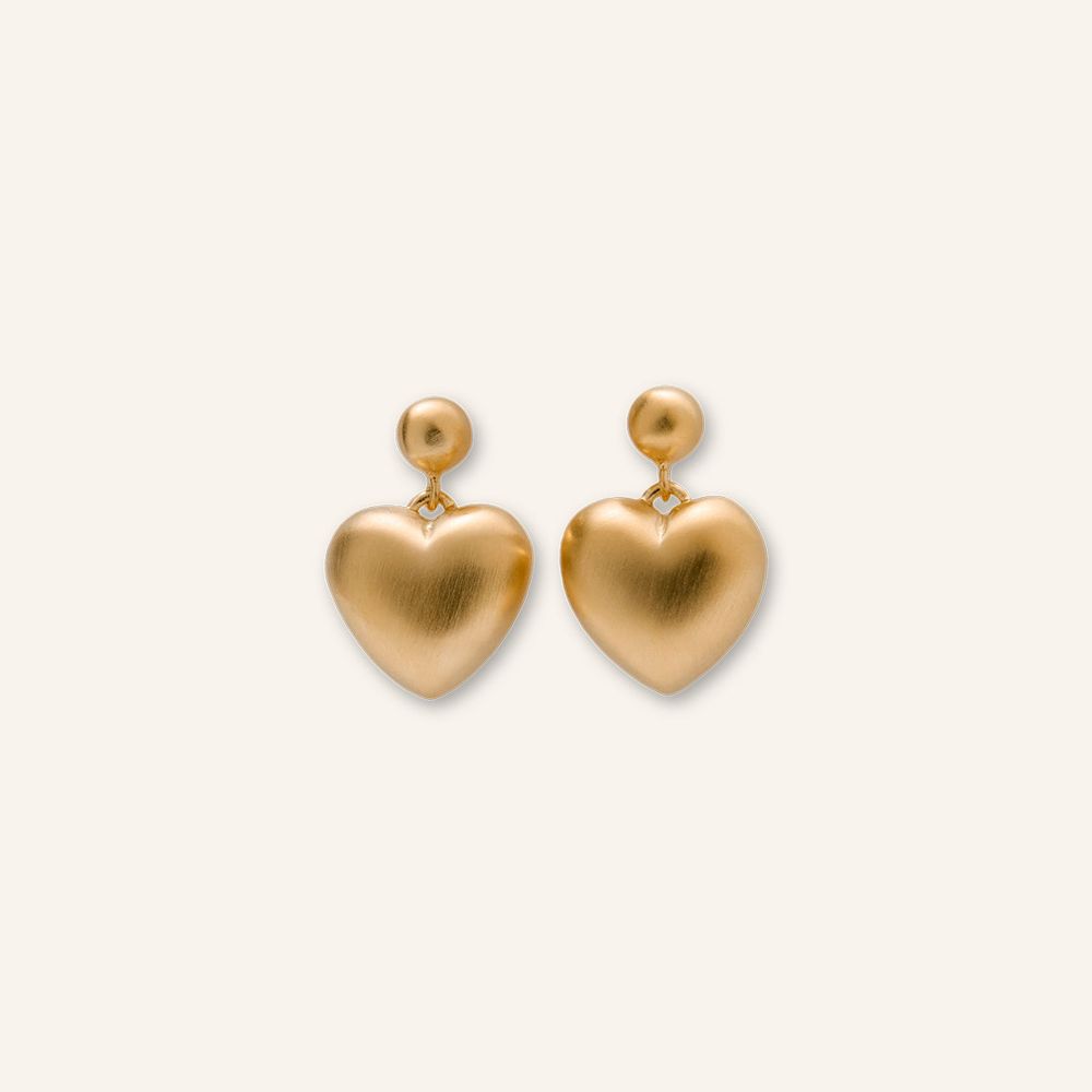 Pernille Corydon-Desire Earrings 18 mm – Hjerte 12 mm – Kugle 4 mm- model e-758-bgp