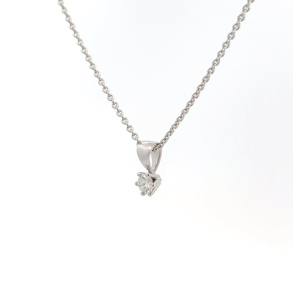 14kt. Hvidguld vedhæng-  m. 0,13ct tw/si brillant - 20-22147