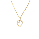 14kt vedhæng-  hjerte m. 0,02ct tw/si brillant - 45-00061-1850F
