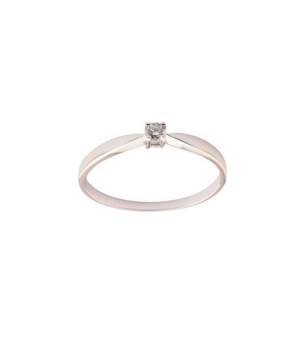 L&G - Diamant ring 4-grab 14 kt. hvidguld m. 0,07 w/si - Model: 700024-0,07