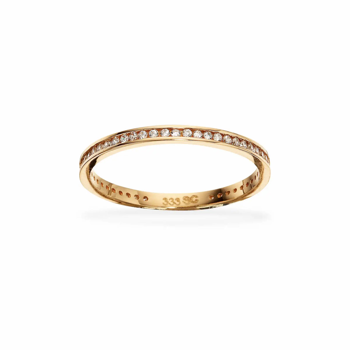 Scrouples - 8 kt. guldring med syntetiske zirkoner - Model: 709113