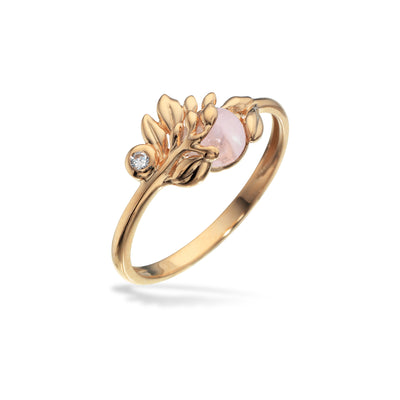 Scrouples - Prima Vera ring 14 kt. m zir og rosa quartz - Model nr.: 711835
