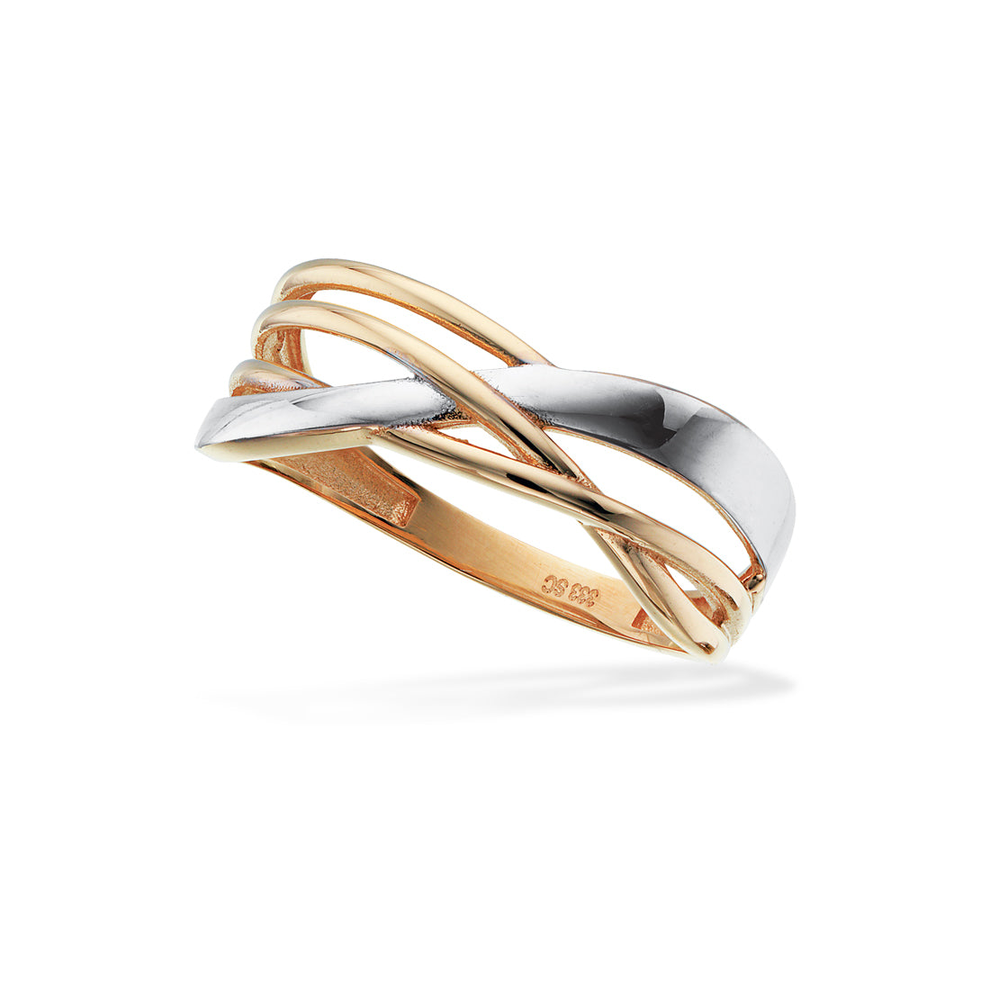 Scrouples - 8 kt guldring med rød og hvidguld tråde - Model: 713584