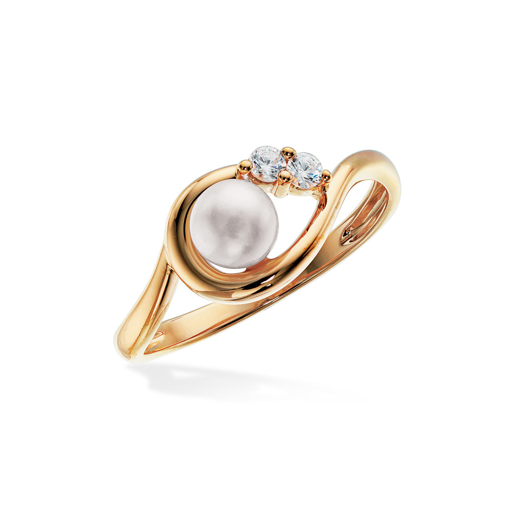 Scrouples - 8 kt guldring med ferskvandsperle - Model: 713623