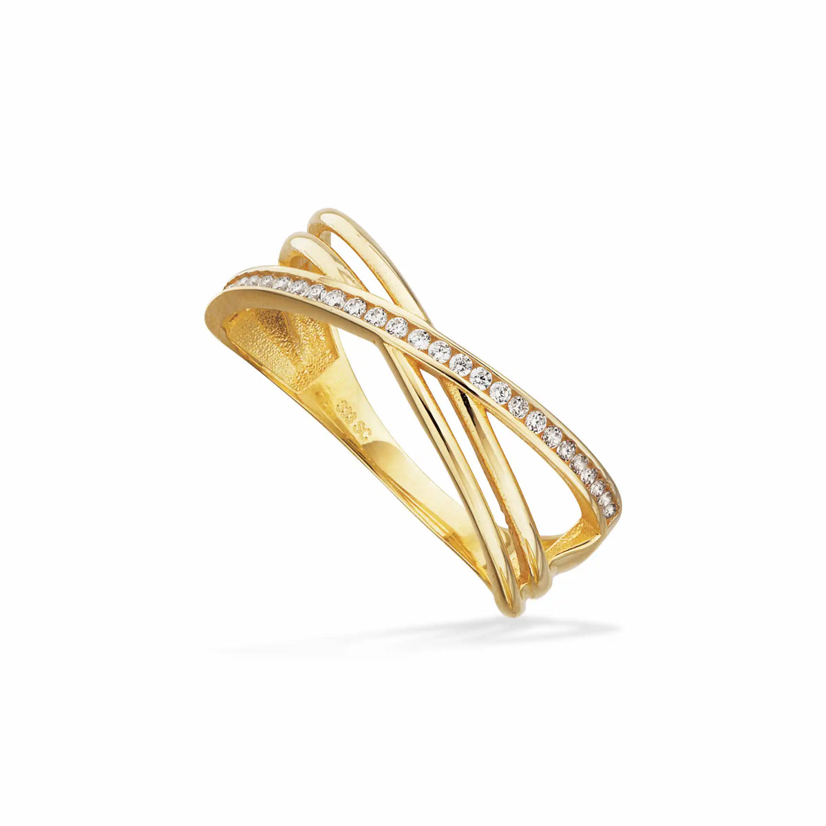 Scrouples - 8 kt. guldring med syntetiske zirkoner - Model: 714003
