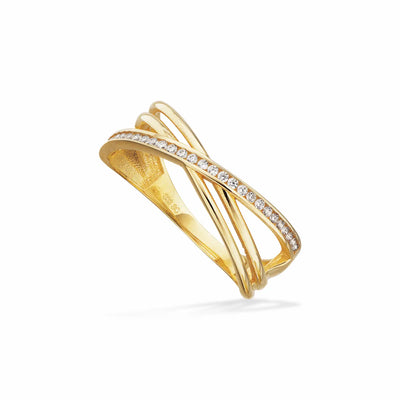 Scrouples - 8 kt. guldring med syntetiske zirkoner - Model: 714003
