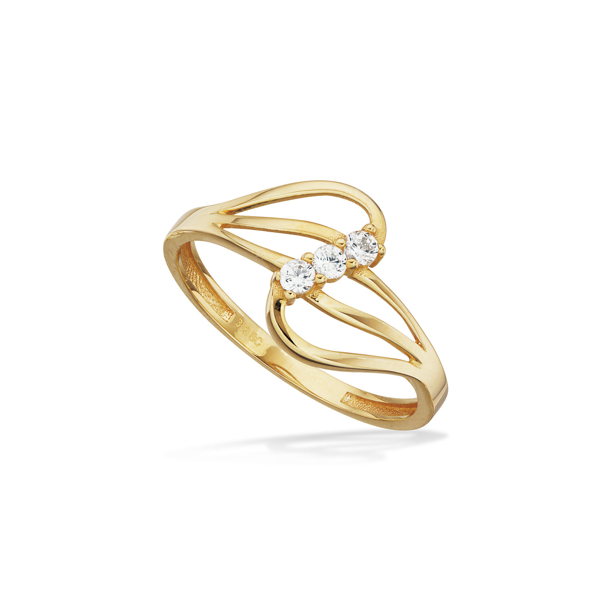 Scrouples - 8 kt. guldring med syntetiske zirkoner - Model: 714013