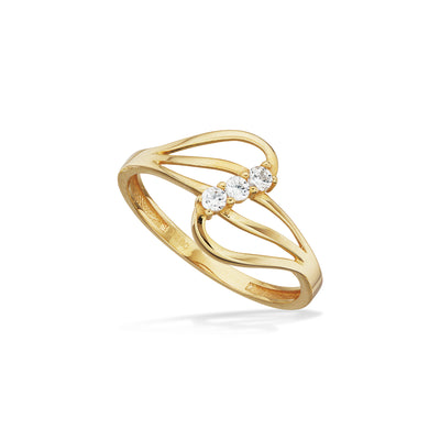 Scrouples - 8 kt. guldring med syntetiske zirkoner - Model: 714013