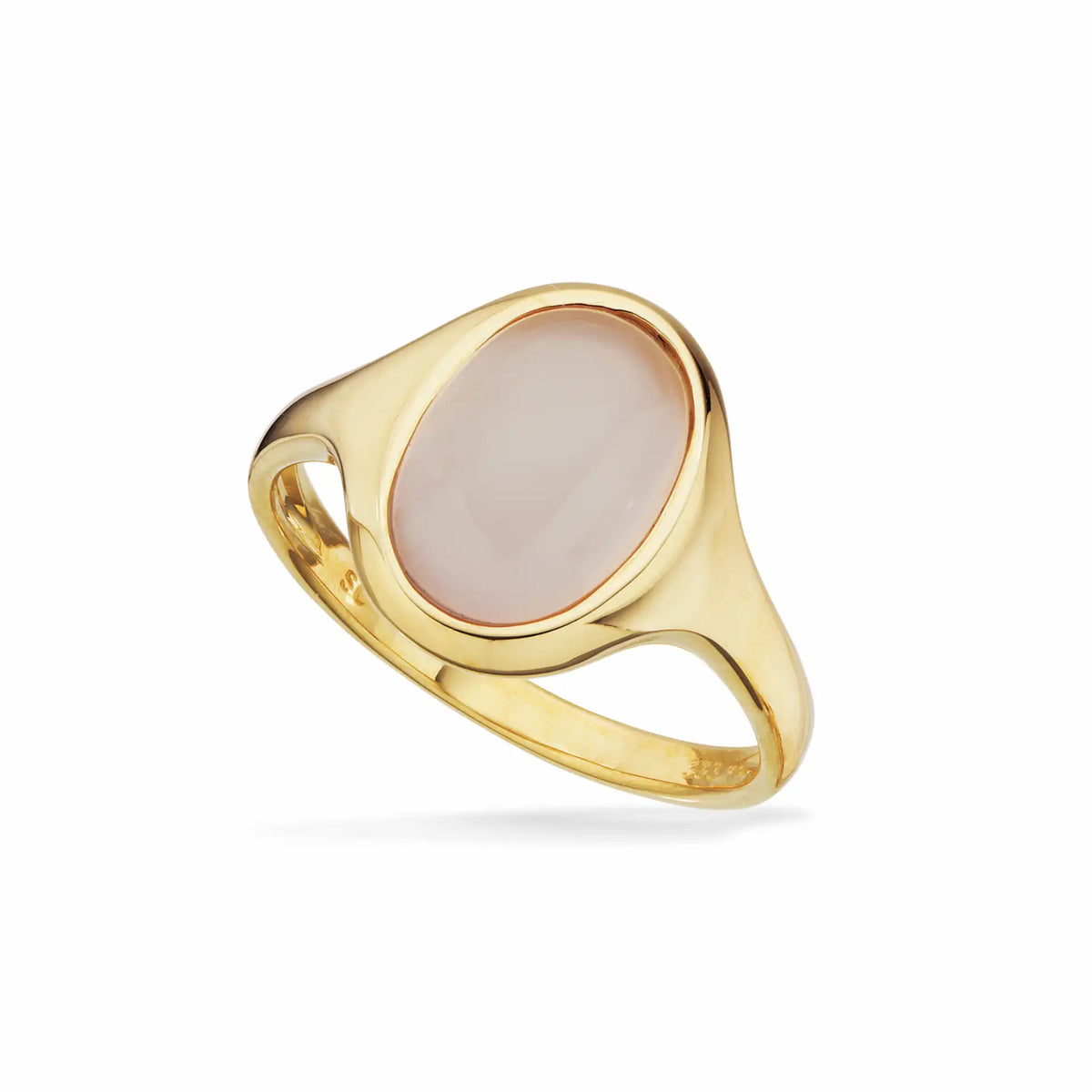 Scrouples - 8 kt. guldring med oval rosa quartz - Model: 714183