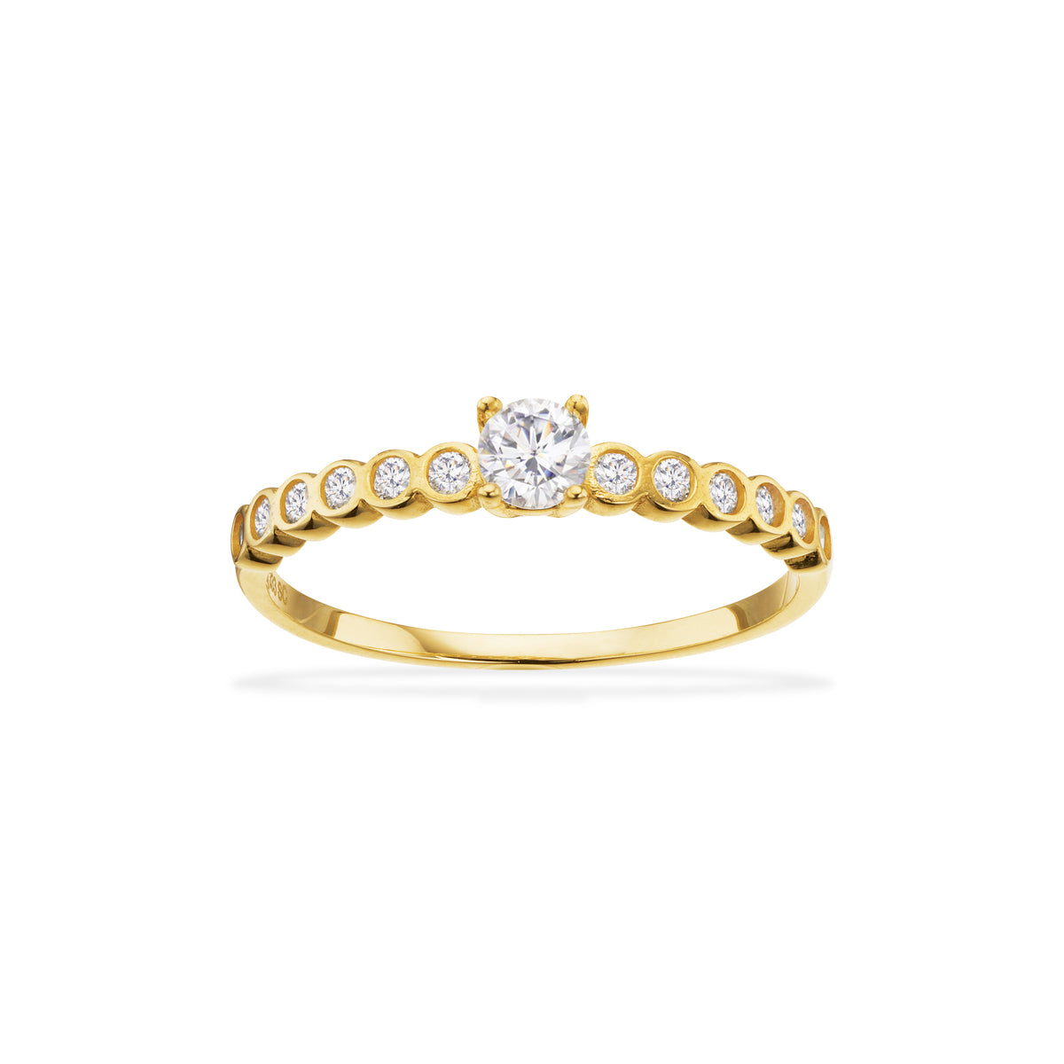 Scrouples - 8 kt guldring med syntetiske zirkoner - Model: 714323
