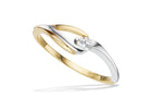 Scrouples - 8 kt. rød-og hvidguld ring med zirkonia - Model: 714664