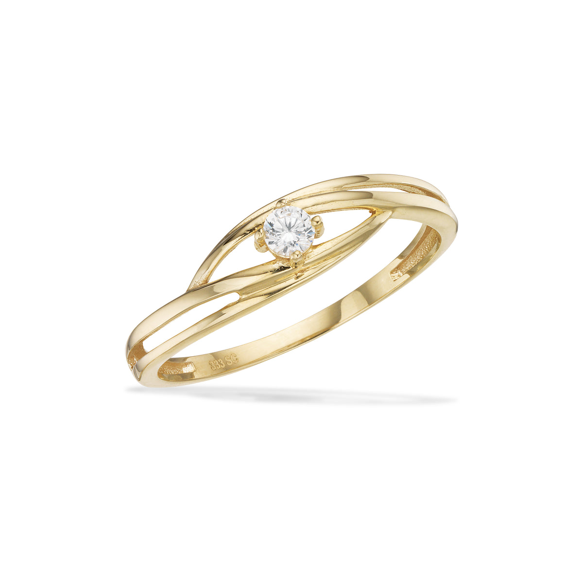 Scrouples - 8 kt guldring med syntetiske zirkoner - Model: 714873