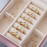 Scrouples - 8 kt guldring med rød og hvidguld tråde - Model: 715074
