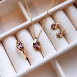 Scrouples - 8 kt guldring med lavendel/ hvid cubic zir - Model: 715363