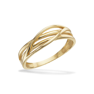 Scrouples - 8 kt. guldring med tråde der krydser - Model: 715933