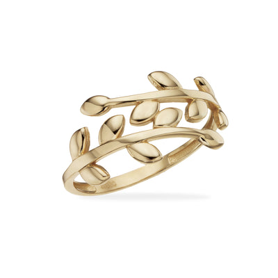 Scrouples - 8 kt. guld ring med blade - Model: 716133