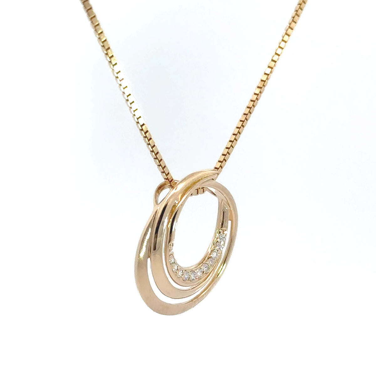 14 kt. Guld diamant vedhæng -  m. 0,07ct tw/si brillant - 20-22146