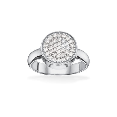 Scrouples - Sølv ring, signet m. pavé - Model nr.: 723802